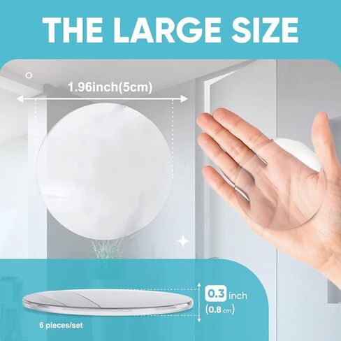 Wall Door Stoppers, 6 Pieces Clear Door Handle Wall Protectors - Self-Adhesive, Quiet Door Bumpers for Home and Cabinets, Reusable Shock-Absorbing Handle Stoppers in Saudi Arabia