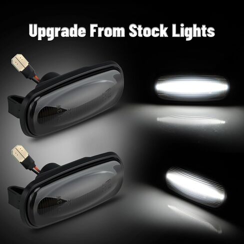 Bestview LED مصابيح تحديد جانبية مزدوجة لـ 2003-2009 دودج رام 2500 3500، ملحقات مجموعة مصابيح السرير الأمامية والخلفية البيضاء، عدسات مدخنة (عبوة من 4) in Kuwait