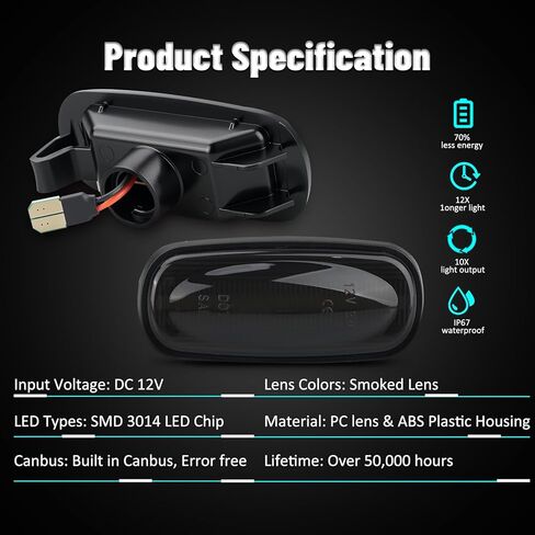Bestview LED مصابيح تحديد جانبية مزدوجة لـ 2003-2009 دودج رام 2500 3500، ملحقات مجموعة مصابيح السرير الأمامية والخلفية البيضاء، عدسات مدخنة (عبوة من 4) in Kuwait