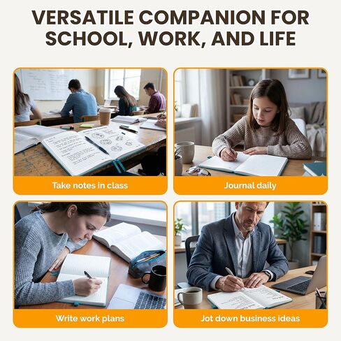 Decorably 312 Pages A5 Teal Lined Journal Notebook Hardcover for Women and Men, 5.7x8.3in PU Leatherbound with Table of Contents, Ribbon Bookmarks, Pen Holder, and Back Pocket - School, Office, Home in Saudi Arabia