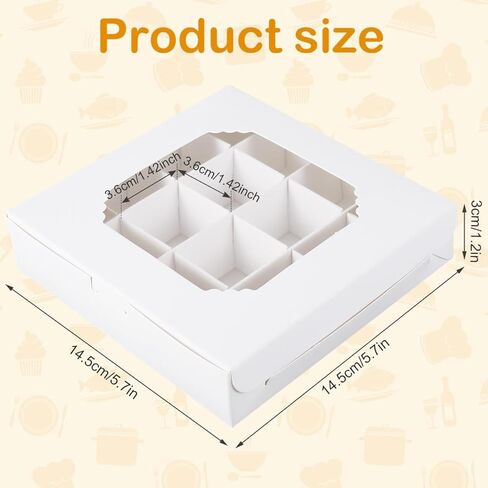 20pcs Empty White Pick and Mix Sweet Boxes with Inserts Clear Window and Divider for Chocolate Sweet Assortment 16-Compartments Quick Assemble Sampler Boxes in Saudi Arabia