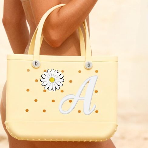 2 Pcs Bag Decoration Accessories Personalized Letter and Flower Charm for Handbags, Backpacks, Purses, Creative Gift in Saudi Arabia