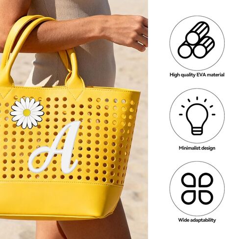 2 Pcs Bag Decoration Accessories Personalized Letter and Flower Charm for Handbags, Backpacks, Purses, Creative Gift in Saudi Arabia