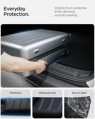 Spigen Trunk Sill Guard with Easy Glide Sliding Grooves for 2025/2026 Tesla Model Y Juniper Accessories (Premium & Performance 2025/2026) - Black in Saudi Arabia