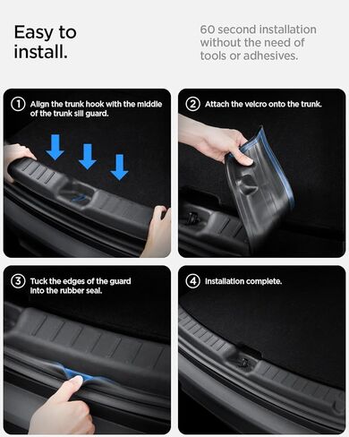 Spigen Trunk Sill Guard with Easy Glide Sliding Grooves for 2025/2026 Tesla Model Y Juniper Accessories (Premium & Performance 2025/2026) - Black in Saudi Arabia