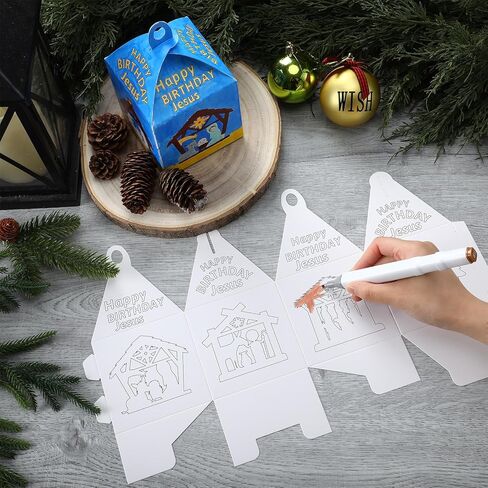 16 Pcs Christmas Nativity Coloring Craft Happy Birthday Jesus Christmas Crafts Color Your Own Religious Nativity Lantern Kit Ornament for Xmas Sunday School VBS Classroom Activities in Saudi Arabia