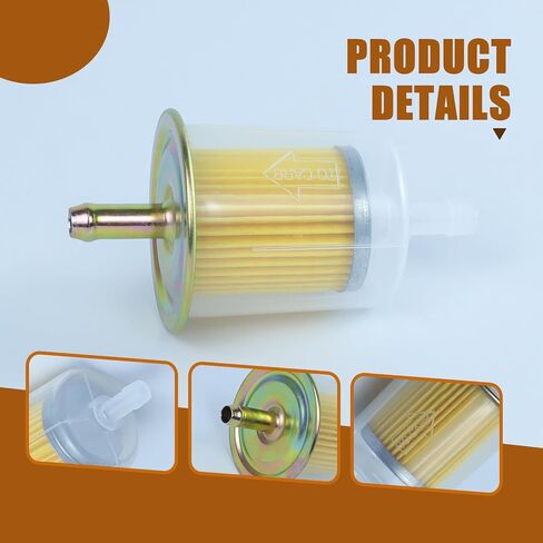 Universal 3/8 inch Gas Fuel Filter Compatible with Trucks/Motorcycles/Cars/Rv's/Tractors Engine Inline Gas Fuel Line 2 pcs in Kuwait