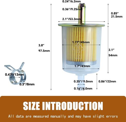 Universal 3/8 inch Gas Fuel Filter Compatible with Trucks/Motorcycles/Cars/Rv's/Tractors Engine Inline Gas Fuel Line 2 pcs in Kuwait