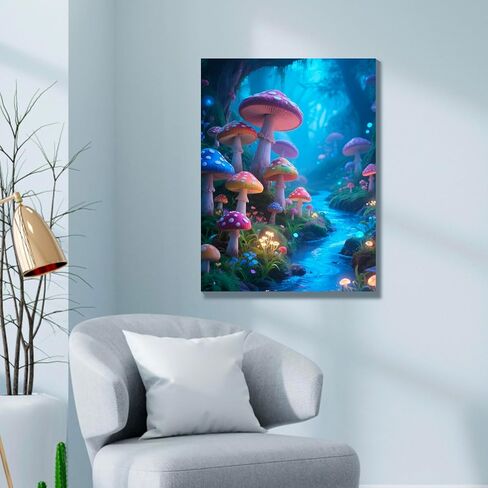 Muzagroo Art Diamond Paintings Kits for Adults 5D Round Full Drill Diamonds Art Kits for Beginners Diamond Art Paintings Gem Paintings Diamond Dots Kits 30x40cm (Mushroom) in Saudi Arabia