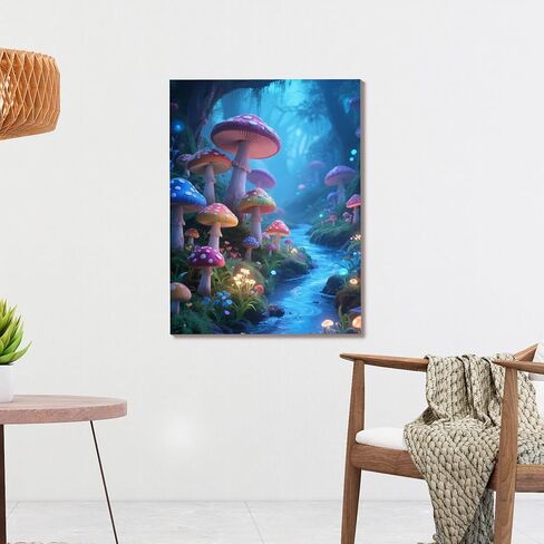 Muzagroo Art Diamond Paintings Kits for Adults 5D Round Full Drill Diamonds Art Kits for Beginners Diamond Art Paintings Gem Paintings Diamond Dots Kits 30x40cm (Mushroom) in Saudi Arabia