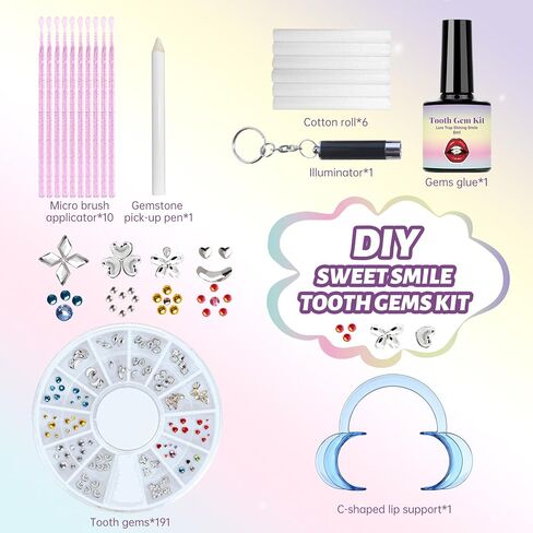 DR.Seya Tooth Gems Kit for Teeth, Tooth Gem Kit Jewelry for Women | 2025 New Professional | Safe & Easy Application | Long Lasting Sparkle in Saudi Arabia