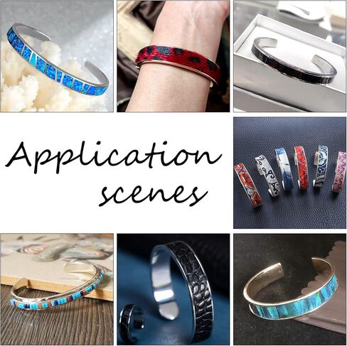 UNICRAFTALE 1pc Stainless Steel Hair Tie Bracelet Grooved Cuff Bangles Blank Bracelet for Inlay 50-60mm Adjustable Empty Open Bangles for Gemstone Leather Inlay Bangle Making in Saudi Arabia