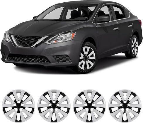 16 Inch Hubcaps Set of 4 White Lacquer Wheel Rims Cover R16 for Nissan Leaf 2011-2017 & for Nissan Sentra 2013-2019, PP Material Wheel Covers Snap On Fit for Steel Wheels Auto Accessories (4-Packs) in Saudi Arabia