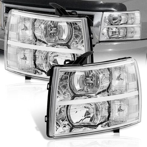 AJP Distributors OE Style LED DRL Tube Driving Head Lights Lamps Housing Pair Compatible/Replacement For Silverado 1500 2500HD 3500HD 2007 2008 2009 2010 2011 2012 2013 2014 07 08 09 10 11 12 13 14 in Saudi Arabia