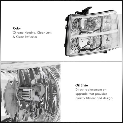 AJP Distributors OE Style LED DRL Tube Driving Head Lights Lamps Housing Pair Compatible/Replacement For Silverado 1500 2500HD 3500HD 2007 2008 2009 2010 2011 2012 2013 2014 07 08 09 10 11 12 13 14 in Saudi Arabia