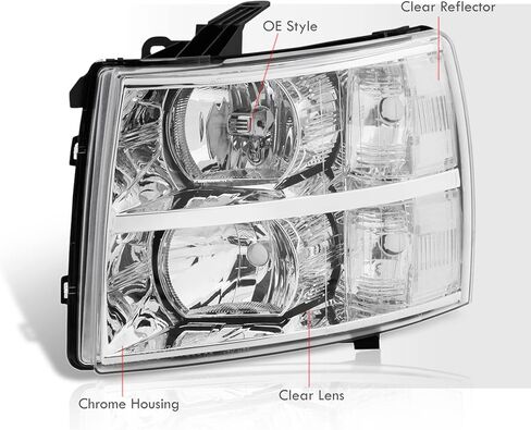 AJP Distributors OE Style LED DRL Tube Driving Head Lights Lamps Housing Pair Compatible/Replacement For Silverado 1500 2500HD 3500HD 2007 2008 2009 2010 2011 2012 2013 2014 07 08 09 10 11 12 13 14 in Saudi Arabia