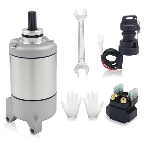 Starter Motor for Yamaha Bruin 350 2004-2006, Wolverine 350 2006-2009, YFM35 YFM350 Grizzly 350 2007-2014, 3HE-81800-00-00 3HE-81890-00-00 with Solenoid Relay and Ignition Switch in Saudi Arabia