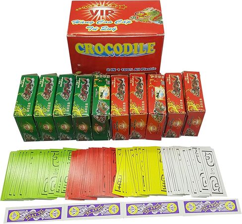 أوراق لعب TJ-Store الآسيوية ذات الأربعة ألوان: أحمر، أصفر، أزرق، أبيض. فيتنام اتصل باي تو ساك أو البطاقات الصينية. صغيرة، الطول 2 بوصة، مصنوعة من الورق الصلب. in Saudi Arabia