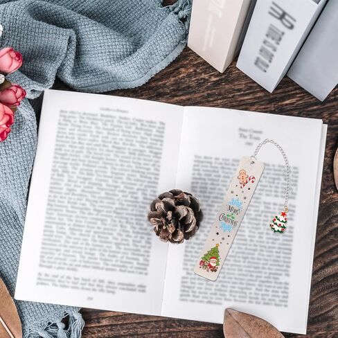 إشارة عيد الميلاد المرجعية مع سلسلة، علامات كتاب شجرة عيد الميلاد المعدنية الفضية، صندوق هدايا الحلوى، علامات سانتا كلوز المرجعية مع سحر لمحبي كتب المهرجانات والمراهقين in Saudi Arabia