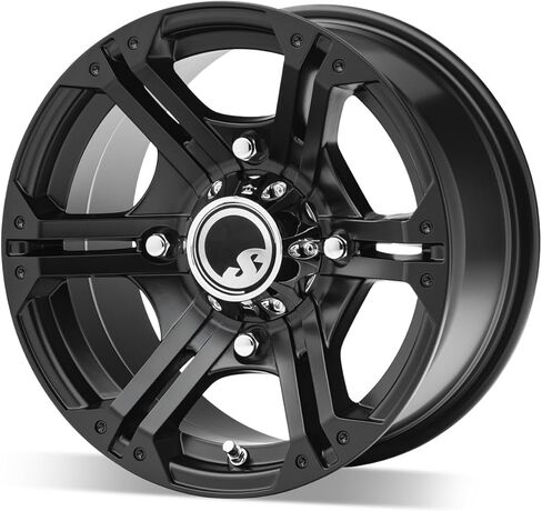 SuperATV 14x7 IN H-Series BAndit Wheel For Polaris UTV (See Fitment)| 4/156 Bolt Pattern (3/8x24 For M12x1,5 mm lugs) | 4.5 + 2.5 Offset | Cast Aluminum Construction, Nuts & Metal Valve Stem Included in Saudi Arabia