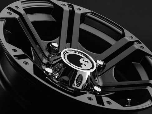 SuperATV 14x7 IN H-Series BAndit Wheel For Polaris UTV (See Fitment)| 4/156 Bolt Pattern (3/8x24 For M12x1,5 mm lugs) | 4.5 + 2.5 Offset | Cast Aluminum Construction, Nuts & Metal Valve Stem Included in Saudi Arabia