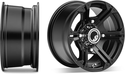 SuperATV 14x7 IN H-Series BAndit Wheel For Polaris UTV (See Fitment)| 4/156 Bolt Pattern (3/8x24 For M12x1,5 mm lugs) | 4.5 + 2.5 Offset | Cast Aluminum Construction, Nuts & Metal Valve Stem Included in Saudi Arabia