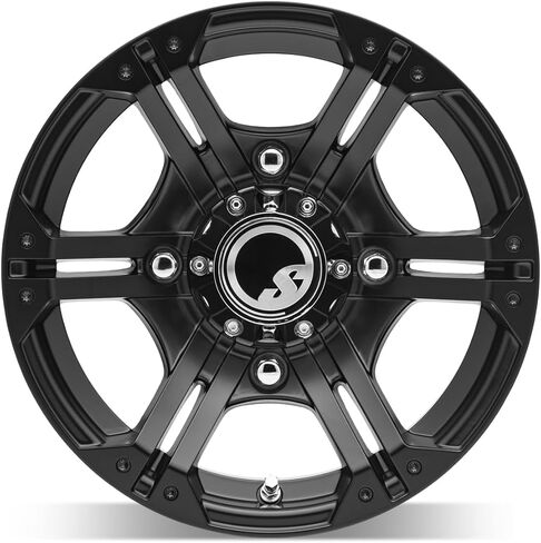 SuperATV 14x7 IN H-Series BAndit Wheel For Polaris UTV (See Fitment)| 4/156 Bolt Pattern (3/8x24 For M12x1,5 mm lugs) | 4.5 + 2.5 Offset | Cast Aluminum Construction, Nuts & Metal Valve Stem Included in Saudi Arabia