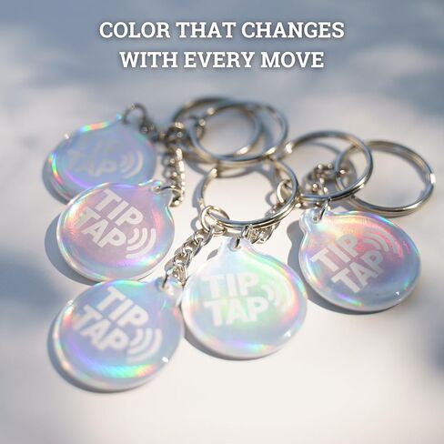 5 PCS - Holographic TIP TAP NFC Keychain - VALARTS – Chameleon Smart Digital Business Card – Ntag213 Epoxy Waterproof – Tap to Share Contact & Social – Compatible with iPhone & Android in Saudi Arabia