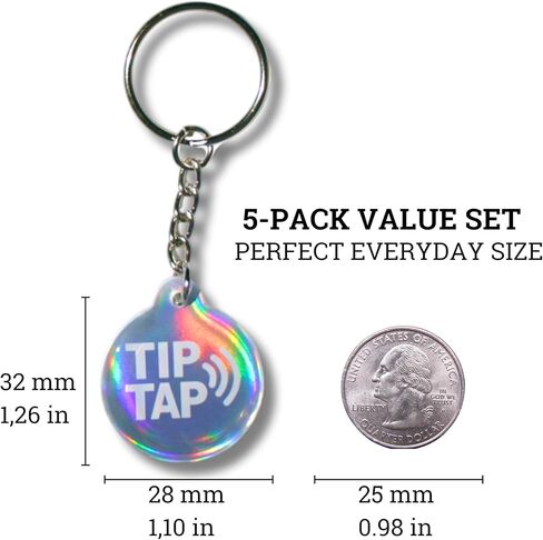 5 PCS - Holographic TIP TAP NFC Keychain - VALARTS – Chameleon Smart Digital Business Card – Ntag213 Epoxy Waterproof – Tap to Share Contact & Social – Compatible with iPhone & Android in Saudi Arabia
