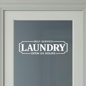 Laundry Room Decal, Laundry Vinyl Wall Decal, Washer Dryer Room Door Vinyl Sign, Laundry Decal for Glass Door, Laundry Room Vinyl Door and Wall Decal, Waterproof Laundry Shop Wall Décor,18x5", Black in Saudi Arabia