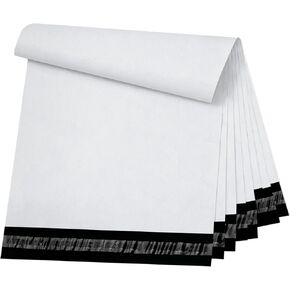 أكياس شحن للملابس، أكياس بريد بولي كبيرة مقاس 23.66x33 بوصة، 18 قطعة، أبيض in Kuwait