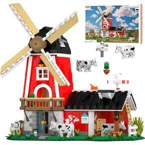 Farmhouse Building Sets, Ranch Cottage Toy Buildings Blocks for Adults, LED Lights Model Building Kits Birthday Office Home Decor for Boys Girls Teens 14+, 1268PCS in Saudi Arabia
