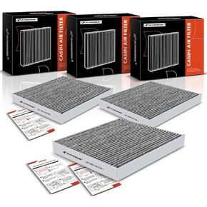 A-Premium 3-PC Cabin Air Filter with Activated Carbon Compatible with Cadillac Escalade & Chevrolet Silverado 1500, Suburban, Tahoe & GMC Sierra 1500, Yukon XL, 2014-2020, 4.3L 6.2L, Replace# 22808781 in Kuwait