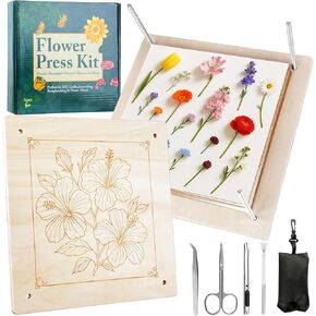MeRGBWLife Flower Press Kit 11"x11" - Large Wooden 10-Layer Flower & Plant Press for Crafts, DIY Art, Scrapbooking, Bookmark Making, Wedding Bouquet Preservation, Dried Flowers in Saudi Arabia