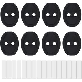 BOXOB 8pcs Car Door Lock Protective Covers, Thickened Silicone Car Door Latch Strike Guard Covers Protector Silent Shock Absorption Noise Reduction Universal Accessories for Most Vehicles(Black) in Kuwait