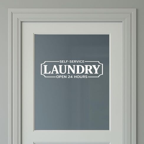 Laundry Room Decal, Laundry Vinyl Wall Decal, Washer Dryer Room Door Vinyl Sign, Laundry Decal for Glass Door, Laundry Room Vinyl Door and Wall Decal, Waterproof Laundry Shop Wall Décor,18x5", Black in Saudi Arabia