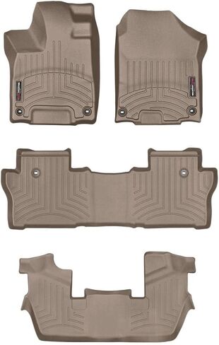 بطانات أرضية مخصصة من Weathertech لسيارة Honda Pilot - مجموعة كاملة (44839-1-5-4)، أسود in Saudi Arabia