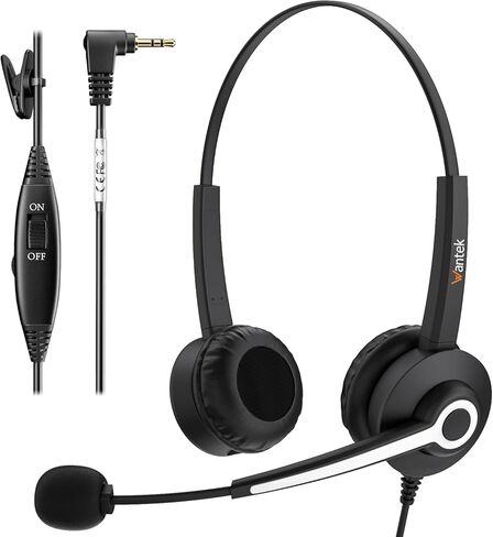Wantek Phone Headset with Microphone,RJ9 Telephone Headset for ShoreTel Polycom Zultys Toshiba NEC Dterm Nortel Norstar Meridian Siemens ROLM Packet8 Landline Deskphones(H-682RJ1) in Saudi Arabia