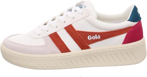 Gola Women's Grandslam Trident Sneaker, White/Moonlight/Hot Fuchsia, 8.5 in Saudi Arabia