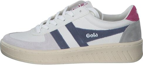 Gola Women's Grandslam Trident Sneaker, White/Moonlight/Hot Fuchsia, 8.5 in Kuwait