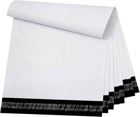 أكياس شحن للملابس، أكياس بريد بولي كبيرة مقاس 23.66x33 بوصة، 18 قطعة، أبيض in Kuwait