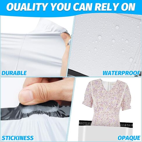 أكياس شحن للملابس، أكياس بريد بولي كبيرة مقاس 23.66x33 بوصة، 18 قطعة، أبيض in Kuwait