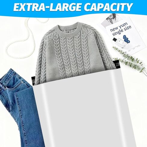 أكياس شحن للملابس، أكياس بريد بولي كبيرة مقاس 23.66x33 بوصة، 18 قطعة، أبيض in Kuwait