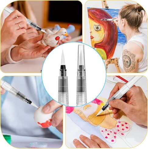 6 Pcs Water Brush Pen, Refillable Watercolor Pen for Blending Colors Creating Shades, Refillable Watercolor Pens for Adults Artist Art Paintbrush in Saudi Arabia
