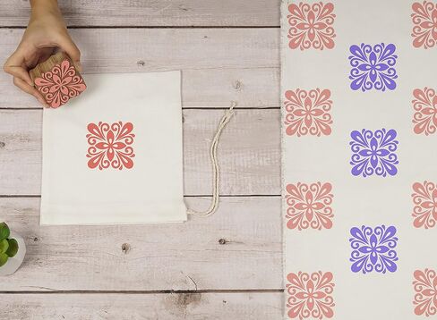 IBA Indianbeautifulart Textile Printing Block Asian Floral Motif Hand Carved Wooden Stamp Wood Block Printing Textile Stamps for Fabric/Pottery Blocks,3 Inch in Saudi Arabia
