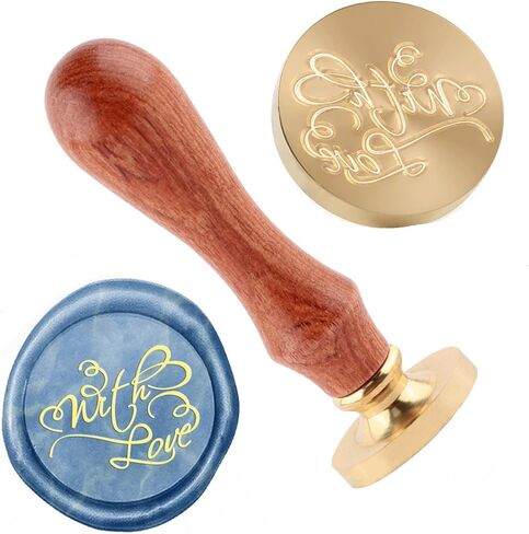 Word Wax Seal Stamp with Love Brass Heads and A Wood Handle for Decorating Halloween Christmas Party Invitations Wine Packaging Greeting Cards Gifts DIY Card Making in Saudi Arabia
