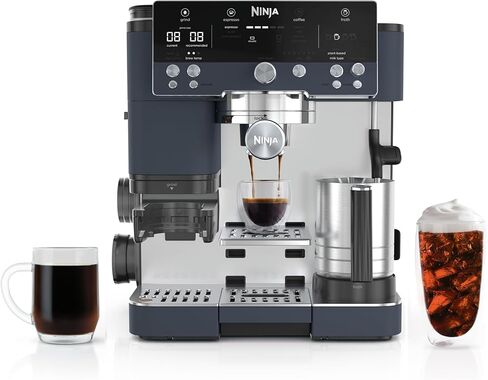Ninja Espresso Machine, Luxe Café Premier Series, Drip Coffee Maker and Rapid Cold Brew, Integrated Grinder, Assisted Tamper, Hands-Free Frother, for Cappuccinos and Lattes, Dairy or Non-Dairy, ES601 in Kuwait