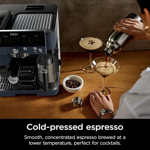 Ninja Espresso Machine, Luxe Café Premier Series, Drip Coffee Maker and Rapid Cold Brew, Integrated Grinder, Assisted Tamper, Hands-Free Frother, for Cappuccinos and Lattes, Dairy or Non-Dairy, ES601 in Kuwait