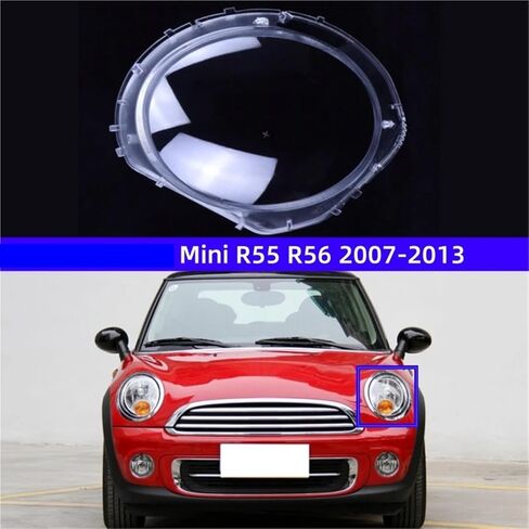 متوافق مع BMW Mini R55 R56 2007 2008 2009 2010 2011 2012 2013 أضواء السيارة قذيفة المصباح غطاء المصباح زجاج عدسة حالة قبعات السيارات الخفيفة (يمين) in Saudi Arabia