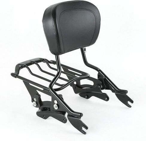 TCMT Black Sissy Bar Backrest Luggage Rack + Docking Kit Fit For Harley Touring Road King Road Street Electra Glide 2014-2025 in Saudi Arabia